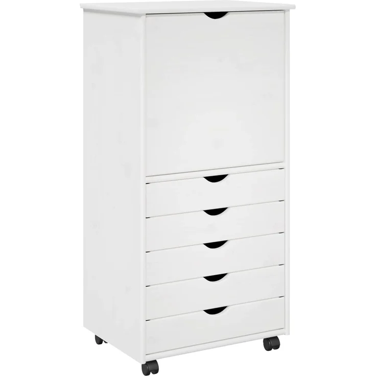 vidaXL Rollschrank MOSS 53 x 39 x 103 cm Massivholz Kiefer Weiß 42028369 – Bild 2