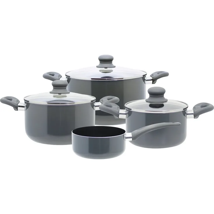 Elo Topf-Set Rhino Topfset 4-teilig, Aluminium (Set, 7-tlg), Hitzeisolierende Softtouch Griffe