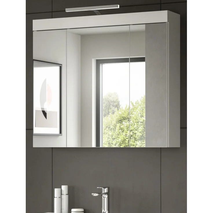 Badezimmer Spiegelschrank Gusto in weiß matt 80 cm – Bild 1