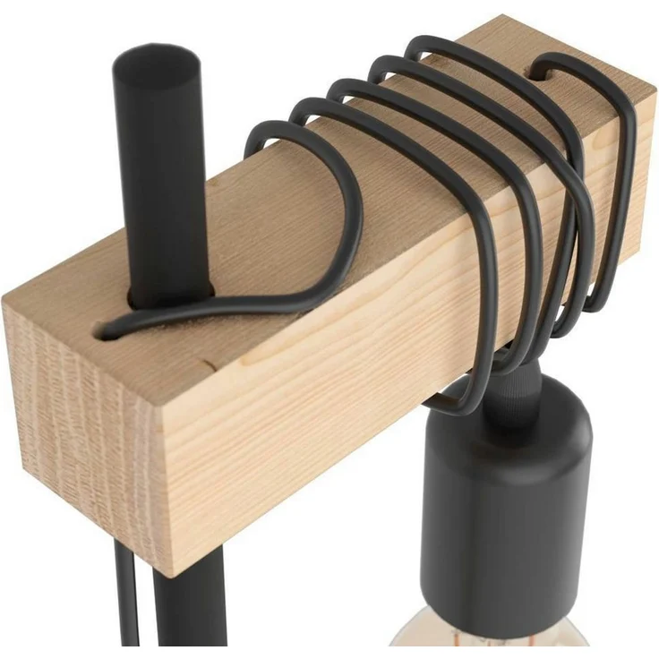 Eglo Tischleuchte Townshend schwarz natur 50 x 17,5 x 15,5 cm – Bild 2