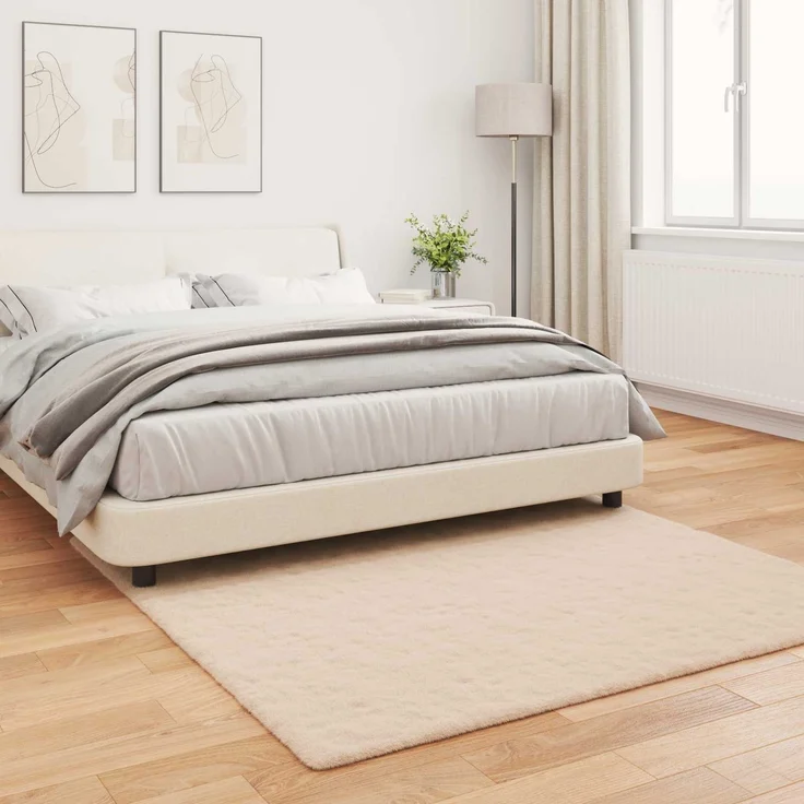 vidaXL Rutschfester Kunstfellteppich Olite Taupe 120 x 120 cm 42021751 – Bild 3