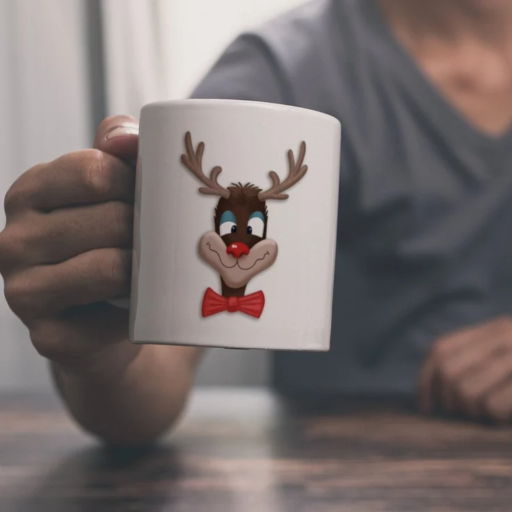 speecheese Tasse Glühweintasse mit betrunkenem Rentier und lustigem Spruch – Bild 1