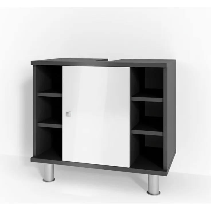 Vicco 'Fynn' Waschtischunterschrank, Holz, 60 x 54 x 32 cm, Anthrazit/Weiß