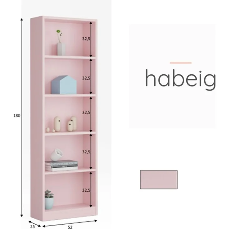 habeig Kinderregal Bücherregal Standregal Regal Aktenschrank 180x52cm, Made in Spain – Bild 3