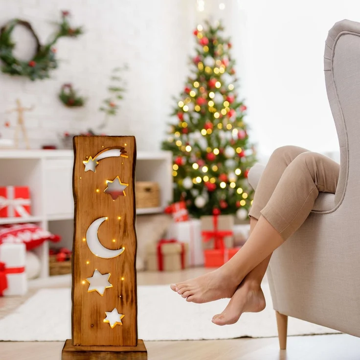 Weihnachtsbeleuchtung Draußen LED Weihnachtsdeko Außen Holz mit Timer 5270627 – Bild 2
