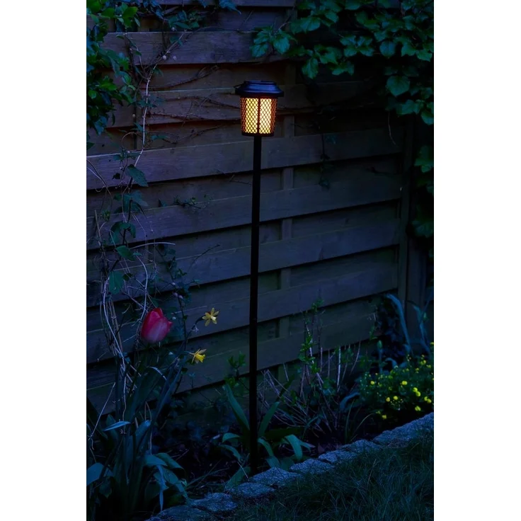 Northpoint LED Gartenleuchte Solarleuchte Dämmerungssensor 120cm wetterfest Flammeneffekt – Bild 2