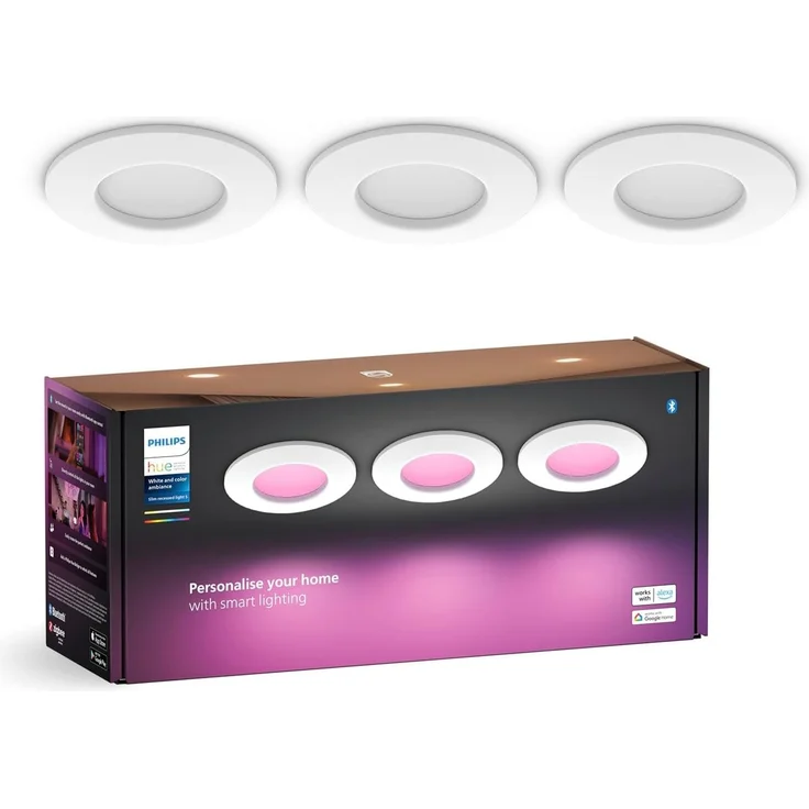 Philips Hue White & Col. Amb. Slim Recessed 90mm 3er weiß