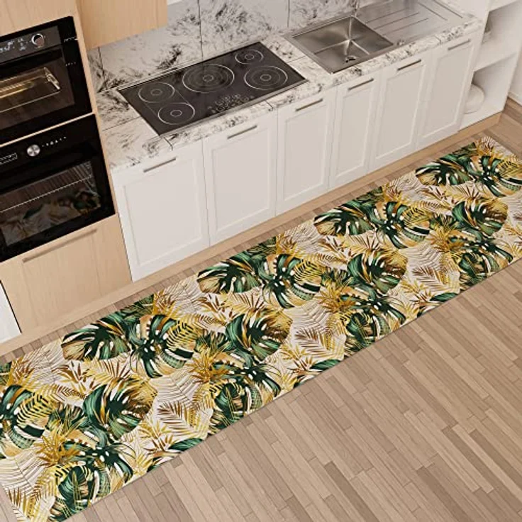 PETTI Artigiani Italiani - Teppich für Küche, rutschfest und waschbar, 52 x 440 cm, Design Tropical 04, 100% Made in Italy – Bild 2