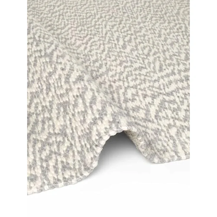 Elle Decoration Lyon - Wollteppich Beans, Natürlich & Handgemacht, Wohnzimmerteppich Wolle im Skandi Loop Design, Melierter Naturteppich mit Perlenstruktur - Natur Creme Grau, 140x200 cm – Bild 7