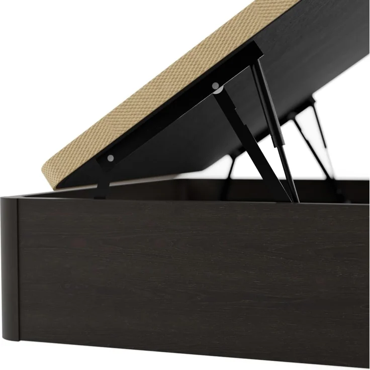 Homey Ausziehbares Bett mit großem Fassungsvermögen, mit atmungsaktivem Deckel, abgerundete Ecken, Holz, Wenge, 105 x 190 cm – Bild 7