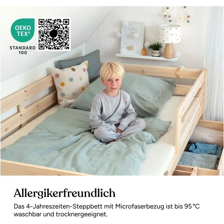 Ehrenkind Steppbett + Kopfkissen Kinder-Steppbetten-Set in verschiedenen Ausführungen, Decke + Kissen, Bezug: Kinder-Set – Bild 3
