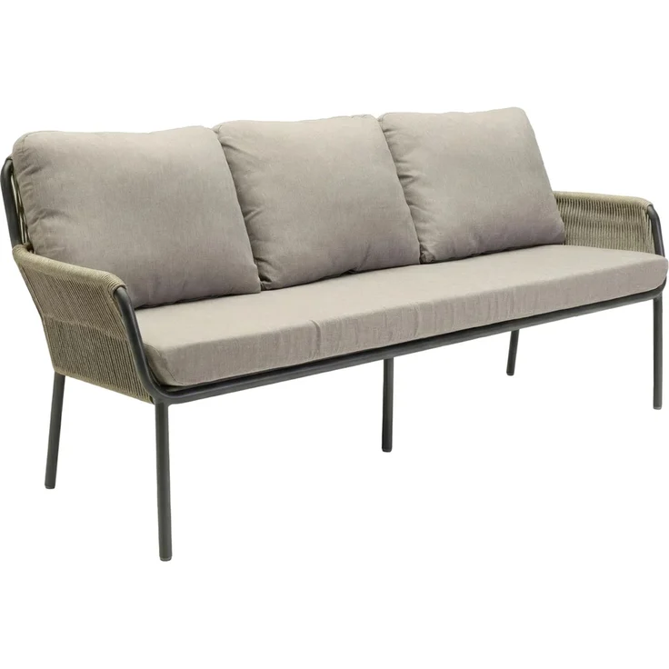 Loungesofa Concord 3-Sitzer Gartensofa mit Polster Relaxsofa Rope Taupe – Bild 1