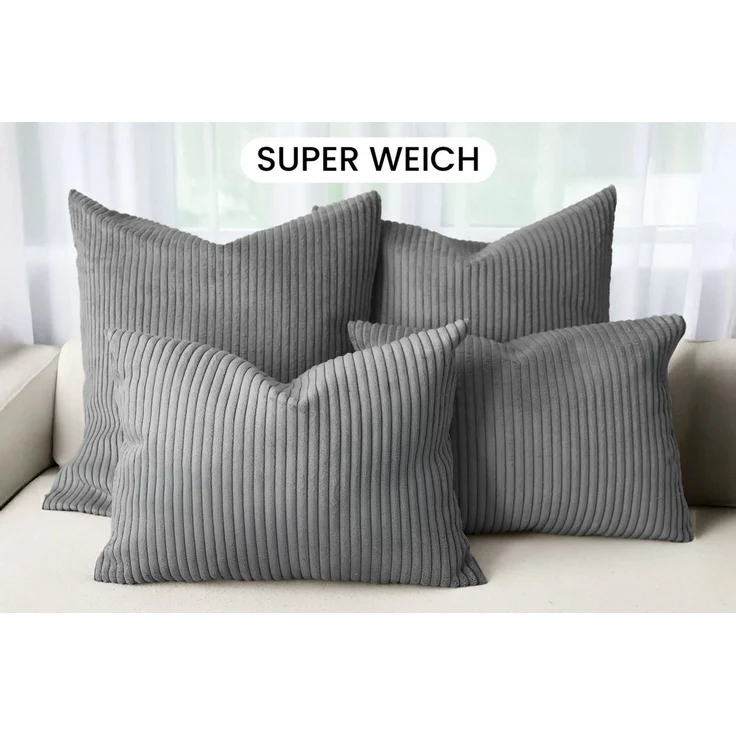Amilian Dekokissen - Kissen Set 4er - Sofakissen mit Füllung 2x 50x50 + 2x 35x45cm, (4 Stück) Kuschelkissen - Zierkissen mit Kissenfüllung - Couchkissen – Bild 2