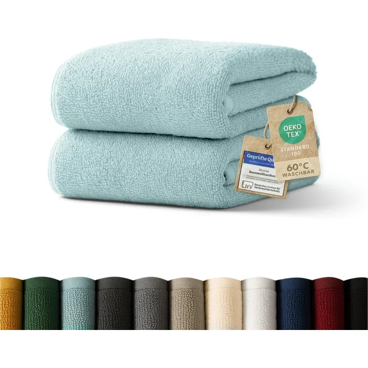 Blumtal Handtücher Premium Frottier Handtücher Set 2 teilig 100% Baumwolle, Frottee (2X (50x100 cm), 2-St), Oeko-TEX zertifiziert - Ultra saugstarkes Frottier Handtücher – Bild 1