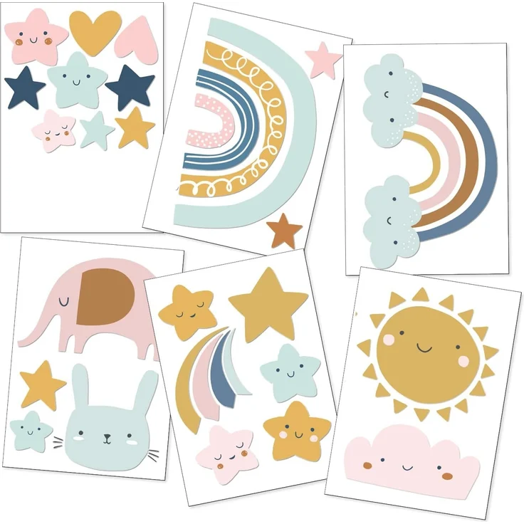 Sunnywall Wandtattoo Wandsticker - Baby Elements - Wandtattoo Kinderzimmer Baby (6 St), konturgeschnitten – Bild 6