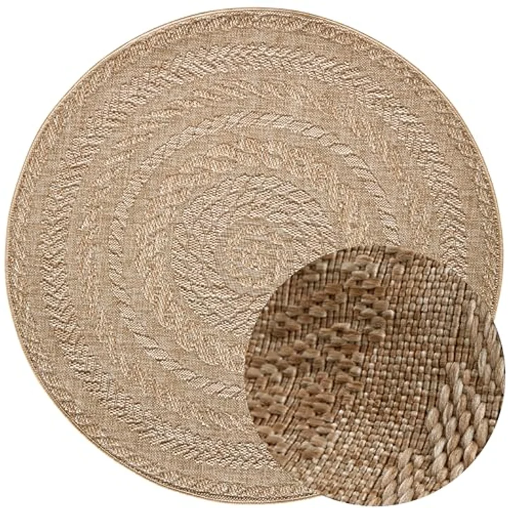 HANSE Home Teppich Almendro, rund, Höhe: 6 mm, Sisal Optik, Robust, Pflegeleicht, Flachgewebe – Bild 6
