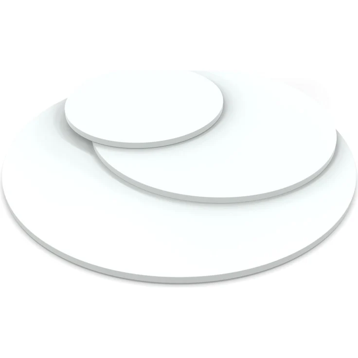 Dekor Spanplatte 28mm Tischplatte rund melaminharzbeschichtet weiß mit ABS Kante Umleimer - Größe 150 x 150 cm - Höhe 2,8 cm - Farbe Icy White – Bild 2