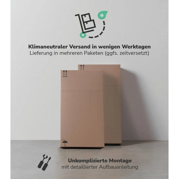 mokebo Hochschrank Der Kapitän (mit 5 Einlegeböden) hoher Badschrank oder Badezimmerschrank Weiß mit 65cm Breite – Bild 3