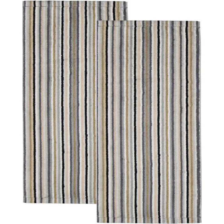 2 Stück Cawö Life Style Handtücher 7048-37 Streifen kiesel 50x100 – Bild 1