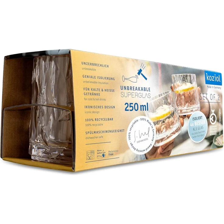Koziol CLUB NO. 2 Whiskybecher Superglas 2er Set 250 ml - A – Bild 8
