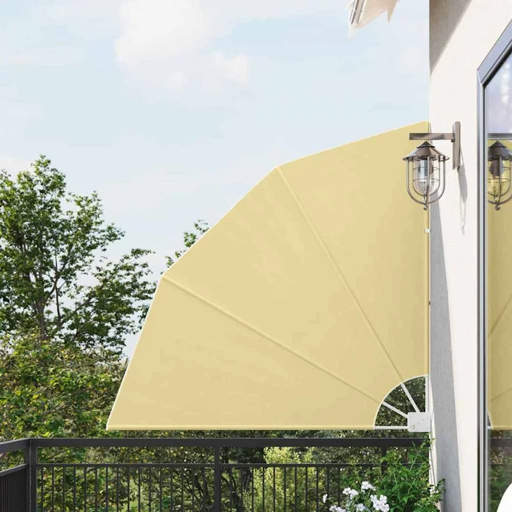 vidaXL Balkon Sichtschutz Rechteckig 140 x 140 cm Polyester Sand 42000929 – Bild 1
