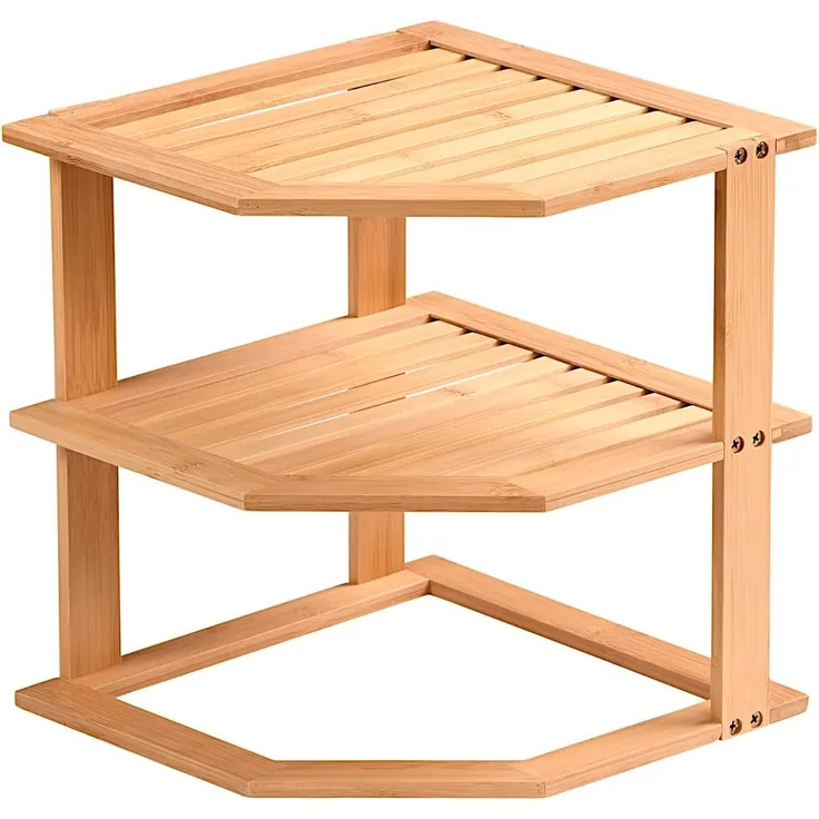 KESPER Küchenregal 58804 für die Ecke aus FSC-zertifiziertem Bambus / Ablagefläche