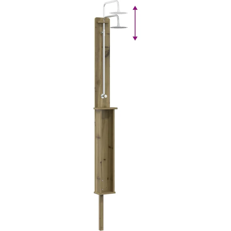 vidaXL Gartendusche 246 cm Imprägniertes Kiefernholz und Edelstahl 886355 – Bild 9