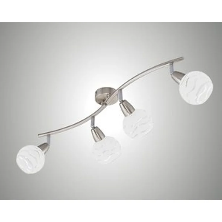TRANGO LED Deckenleuchte, Dimmfunktion, 4-flammig 1001-42SD Deckenleuchte OLIVIA inkl. 4x 3-Stufen dimmbar LED Leuchtmittel 3000K warmweiß I Deckenlampe in Edelstahl-Optik mit Design Gläsern, Deckenstrahler, Wohnzimmer Lampe, Spots – Bild 6