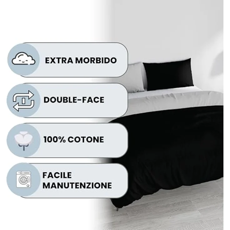 Italian Bed Linen Natural Color Doubleface Bettbezug, 100% Baumwolle, Turteltaube/Rauch, Doppelte – Bild 3