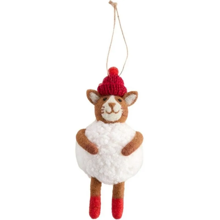 Next Hängedekoration Weihnachtskugel aus Filz, Katze im Schneeball (1 St)