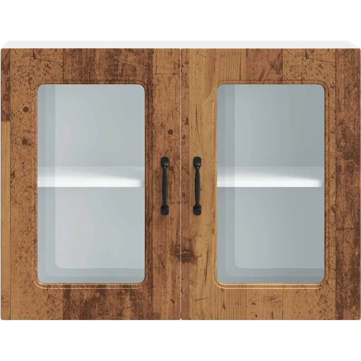 vidaXL Küchen-Hängeschrank mit Glastür Altholz-Optik Holzwerkstoff 853615 – Bild 10