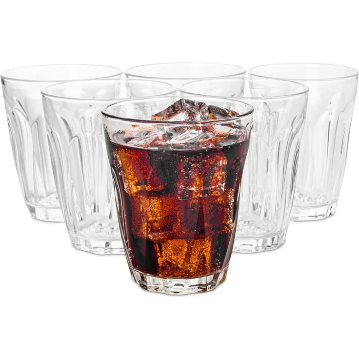 KONZEPT Gläser-Set Wassergläser Stapelbar 200 ml, Trinkgläser, 6-tlg, Set 6 tlg, Trinkgläser ideal für Wasser, Saft, Coctails, Milch, Kaffee