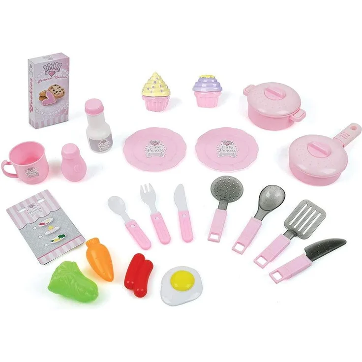 Hauck Spielküche Princess, inkl. 22teiliges Zubehör, 2 Herdplatten mit Licht und Sound, Wasserpump-Funktion am Spülbecken - Rosa – Bild 3