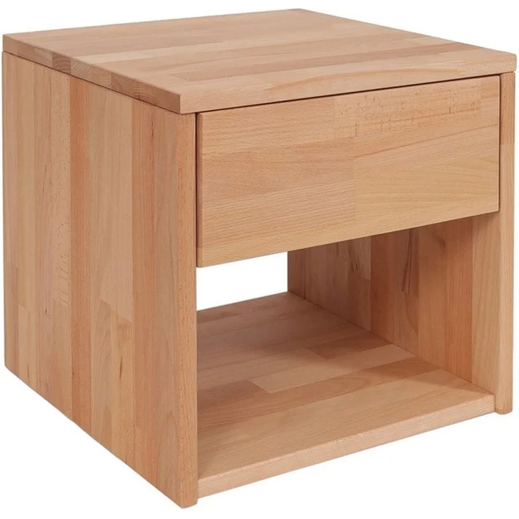 Krok Wood Nachttisch Jana aus Massivholz, geölt, mit Schublade, Farbe Natur 40x39x39 cm – Bild 2