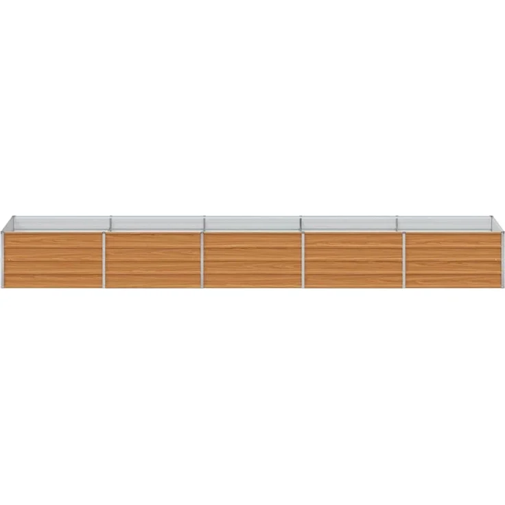 vidaXL Hochbeet Hellbraun 400 x 80 x 45 cm Verzinkter Stahl 42017339 – Bild 4