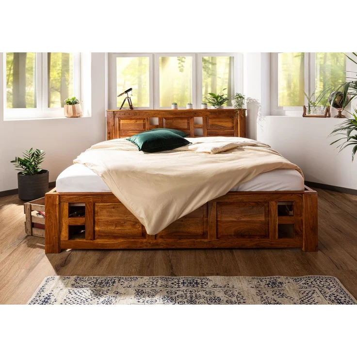 Bett Akazie 140x200x90 honig lackiert OXFORD #0251 – Bild 3