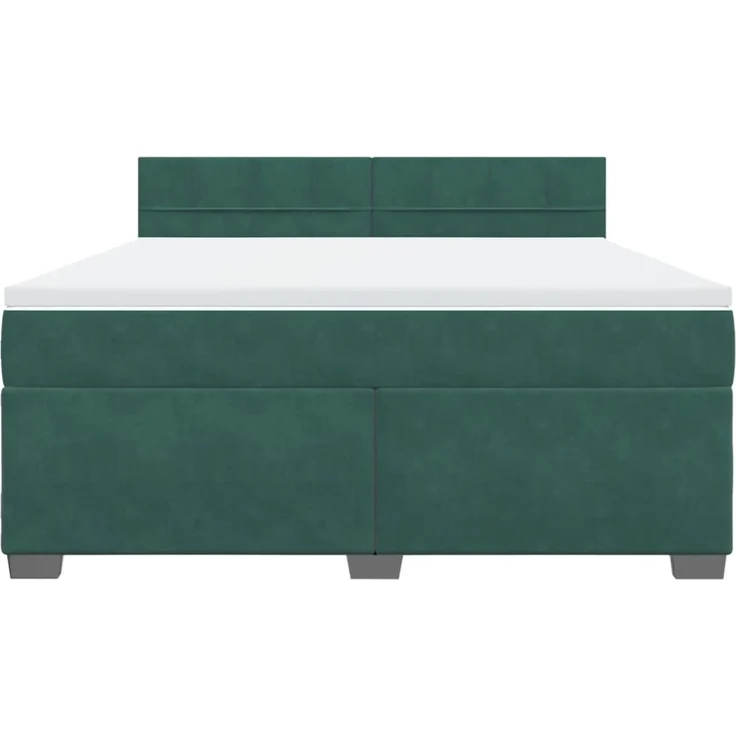 vidaXL Boxspringbett mit Matratze Dunkelgrün 180x200 cm Samt 3286381 – Bild 4