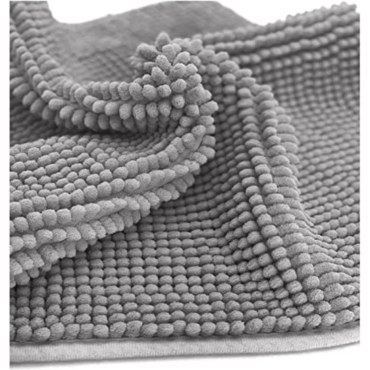 heimtexland Badematte Badvorleger Chenille Badteppich Duschvorleger, rutschhemmend beschichtet, Fußbodenheizung geeignet, 70, Polyester, rechteckig, 45x50 cm, Hochflor, super weich, extrem saugfähig, Maschinenwäsche – Bild 6