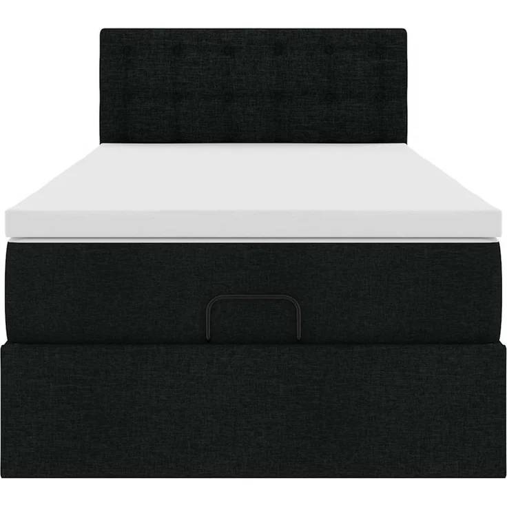 vidaXL Ottoman-Bett mit Matratze Schwarz 90x200 cm Stoff 3311596 – Bild 5