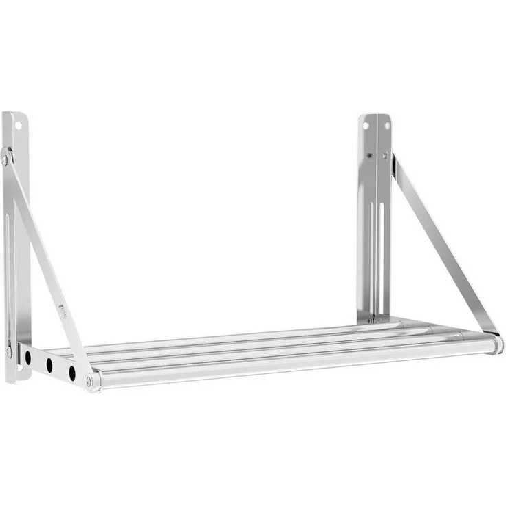 Royal Catering RC-TFWH80X30 Wandbord klappbar Stangendesign 80x30 cm 40 kg Edelstahl Hängeregal Küche Wandregal klappbar