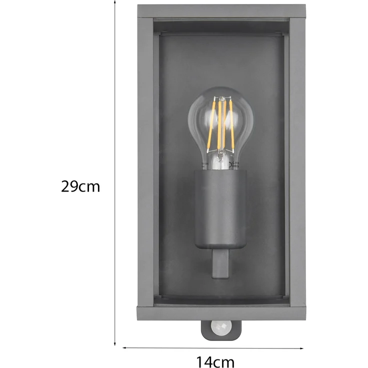LED Außenwandleuchte mit Bewegungsmelder in Anthrazit, Höhe 29cm – Bild 4