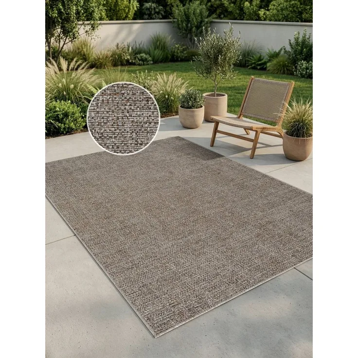 OTTO home Teppich Lennor, In- und Outdoor geeignet, Balkon, Camping, rechteckig, Höhe: 8 mm, Wetterfest & UV-beständig, meliert, Sisal-Optik, Esszimmer, Wohnzimmer