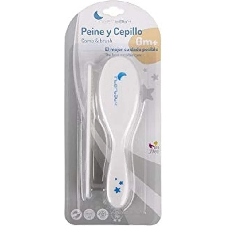 Interbaby P1178-18 Baby Kapuzenbadetuch OSITO BAÑERA weiss e grau mit Kamm und Bürste, grau – Bild 2