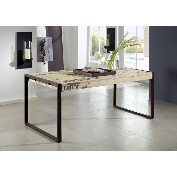 Esstisch Mango 120x70x76 natur bedruckt FACTORY #122 – Bild 6
