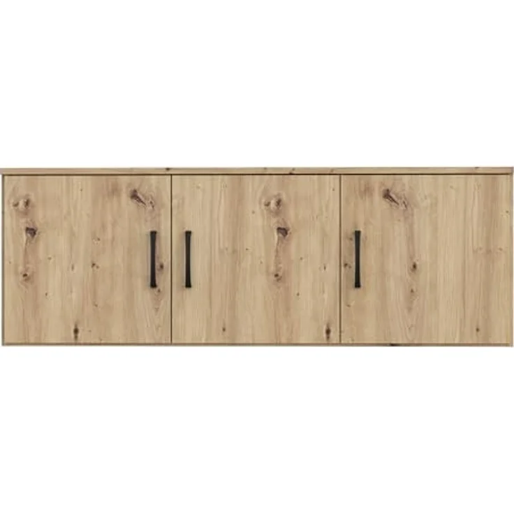 Forte NIKO Schrankaufsatz 120, Skandi-Schrankaufsatz, 3-türig, Holzwerkstoff, Wohn-/Schlafzimmer, Artisan Eiche Holzdekor, 122 cm breit x 42,5 cm hoch x 52,7 cm tief – Bild 3