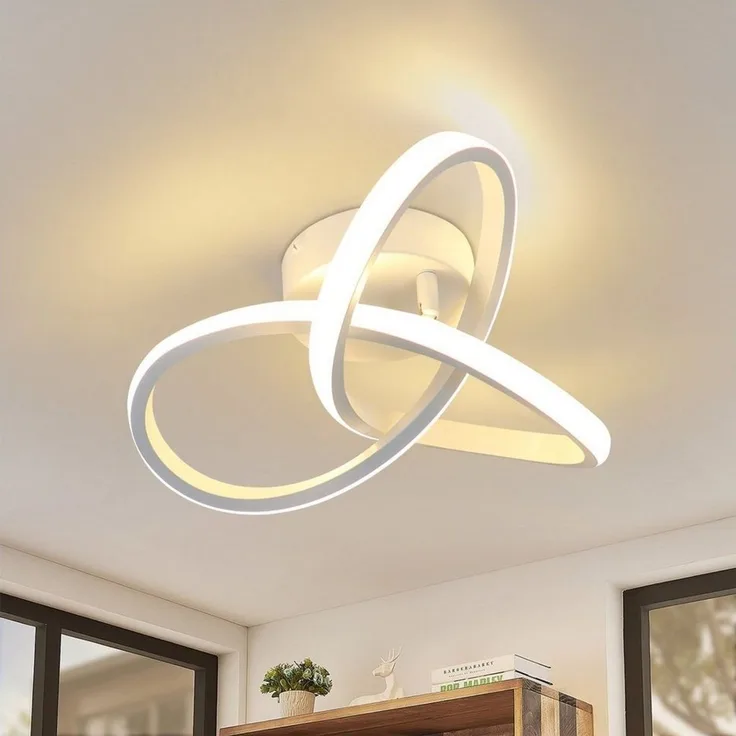 Nettlife LED Deckenleuchte Flurlampe Modern Küchenlampe Schwarz Weiß 3000K Wohnzimmer, Flimmfrei Blendfrei, LED fest integriert, Warmweiß, für Küche Flur Schlafzimmer