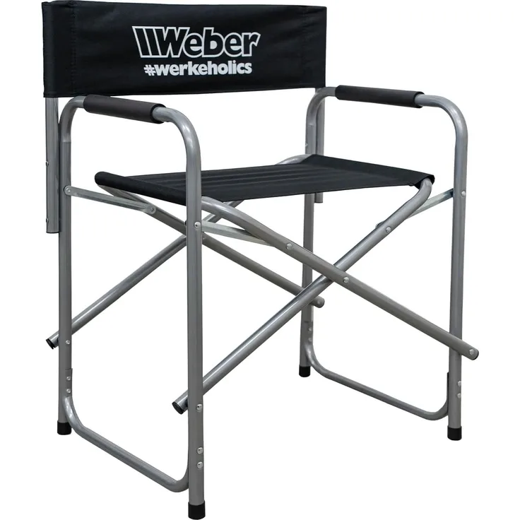 Weber GmbH Klappstuhl Weber #Werkeholics Regiestuhl schwarz (1 St), bis 100kg, XXL Campingstuhl, extra breite Sitzfläche