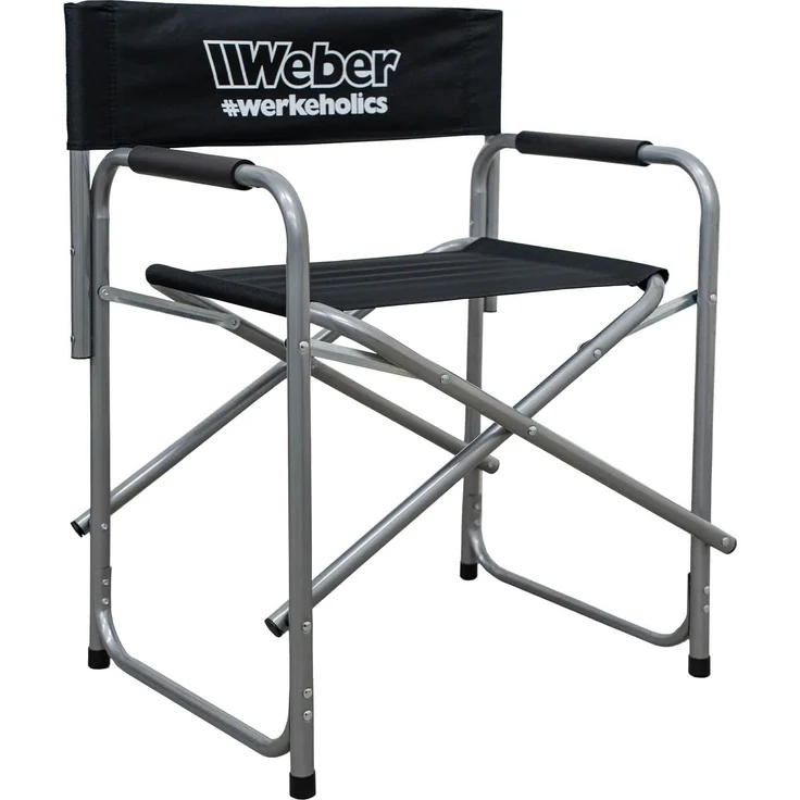 Weber GmbH Klappstuhl Weber #Werkeholics Regiestuhl schwarz (1 St), bis 100kg, XXL Campingstuhl, extra breite Sitzfläche – Bild 1