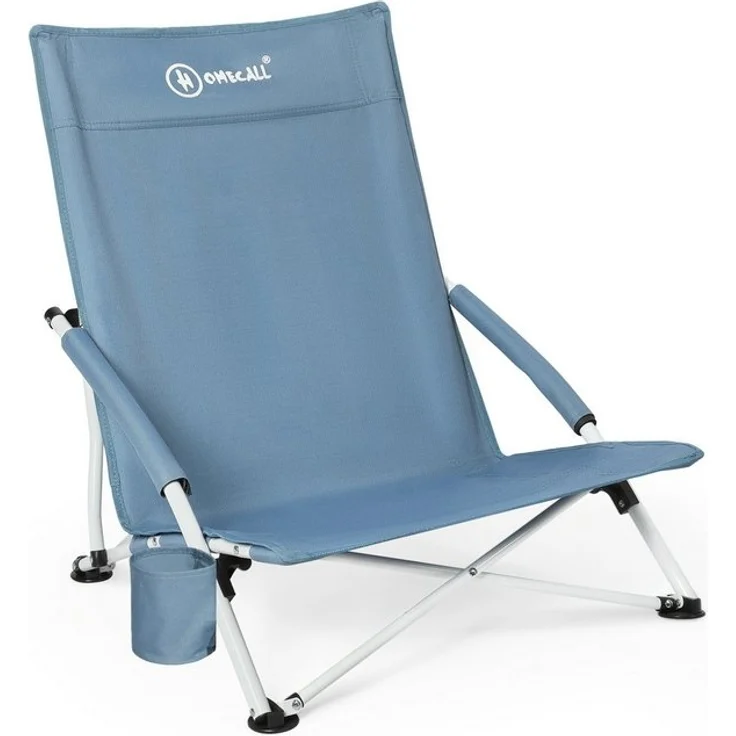 HOMECALL Klappstuhl Strandliegestuhl Klappbar leicht niedriger Strandstuhl Campingstuhl (1 St), Bequeme Rückenlehne, Gepolsterte Armlehnen, bis 120 kg – Bild 4