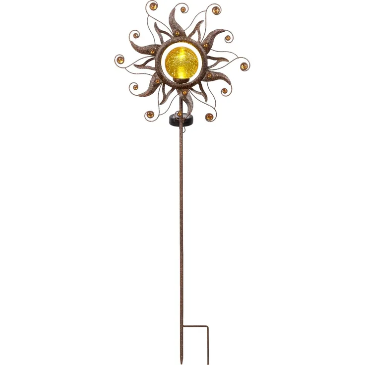 Ambia Garden Solarleuchte, Metall rost, 7.5 x 91 x 31.5 cm, mit Schalter und Akku